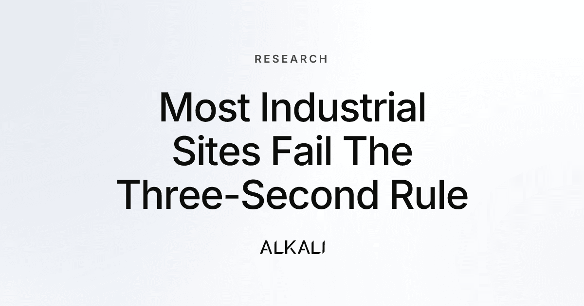 We tested 304 industrial homepages for speed. Most fail the three-second rule.