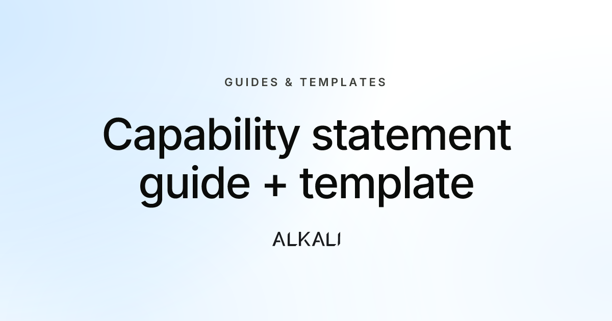 Capability statement guide + template