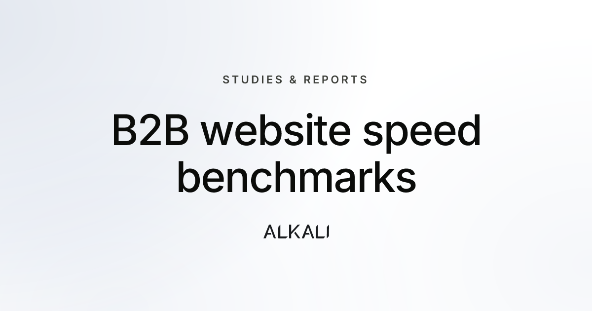 B2B website speed benchmarks