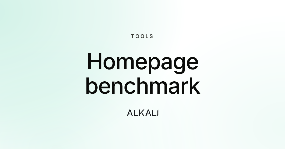 Homepage benchmark